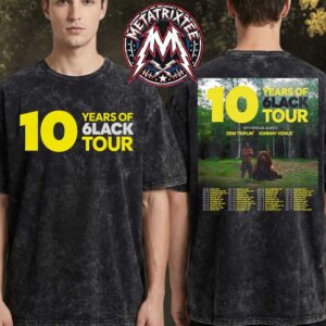 6LACK 10 Years of 6LACK Tour 2026 Poster Cities List With Eem Triplin Johnny Venus Washed T-Shirt