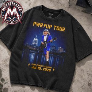 ACDC Camp Randall Stadium PWR UP Tour 2026 In Madison WI On July 19 2026 Black Washed T-Shirt