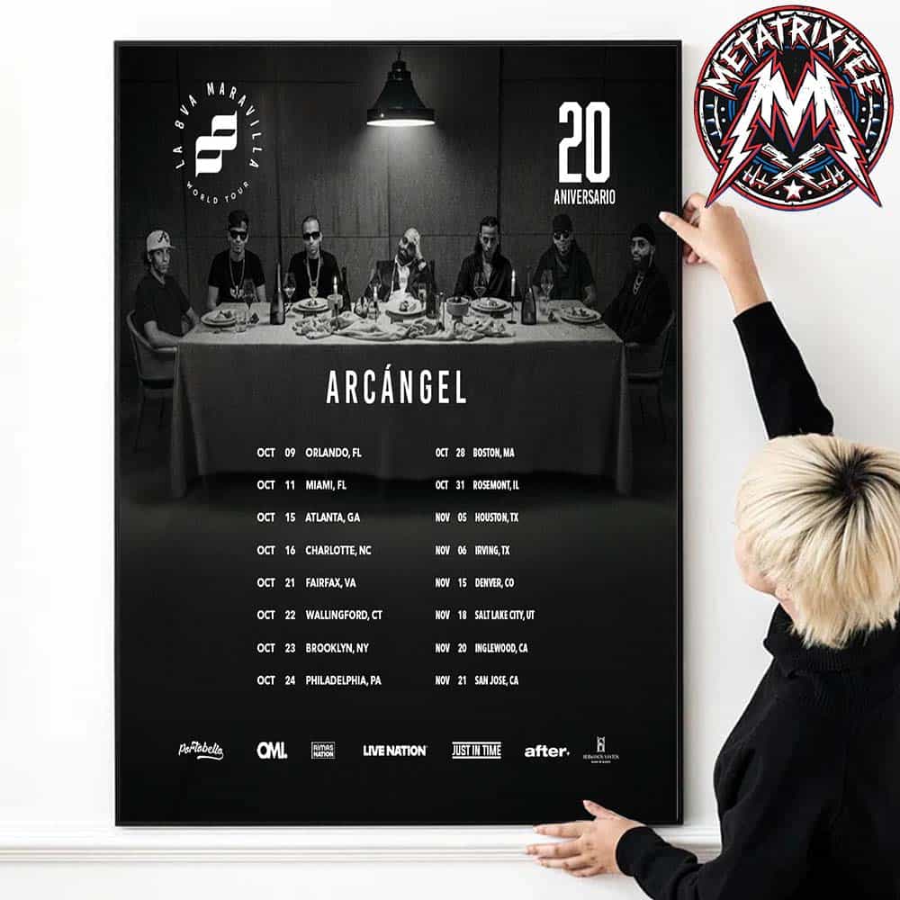 Arcangel US La 8va Maravilla World Tour 2026 Cities List For 20 Aniversario Premium Poster Canvas Arcangel US La 8va Maravilla World Tour 2026 Cities List For 20 Aniversario Premium Poster Canvas