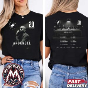 Arcangel US La 8va Maravilla World Tour 2026 Cities List For 20 Aniversario Two Sided Print Short T-Shirt