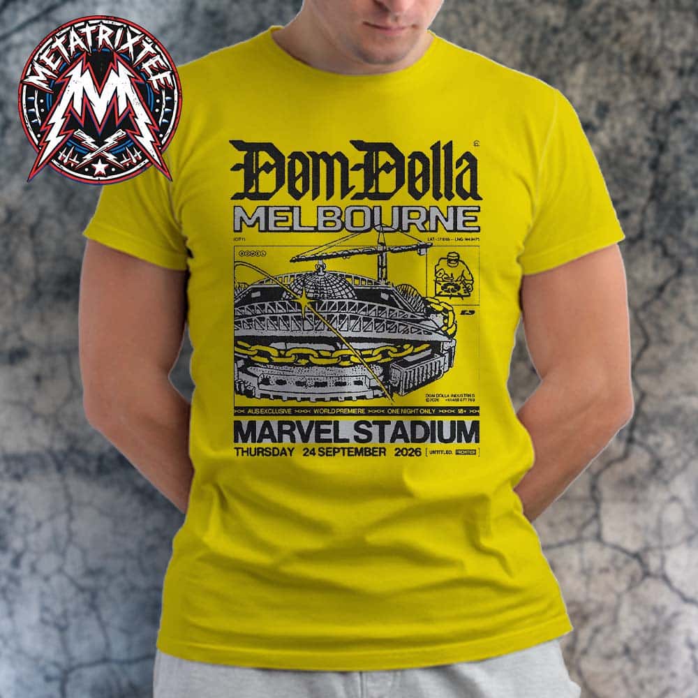 Dom Dolla Melbourne 2026 Poster For Marvel Stadium On September 24 2026 Melbourne AU Unisex T-Shirt Dom Dolla Melbourne 2026 Poster For Marvel Stadium On September 24 2026 Melbourne AU Unisex T-Shirt
