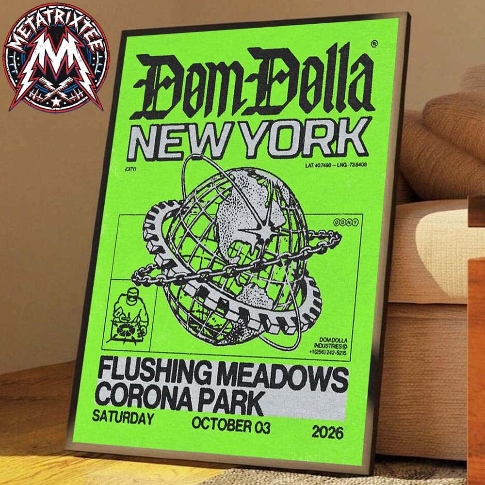 Dom Dolla New York 2026 Poster For Flushing Meadows Corona Park On October 3 2026 Premium Poster Canvas Dom Dolla New York 2026 Poster For Flushing Meadows Corona Park On October 3 2026 Premium Poster Canvas