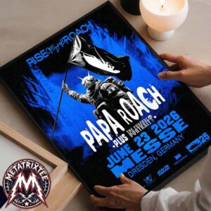 Dresden Germany Papa Roach Poster For Messe On June 23 Rise of The Roach Tour 2026 High-Quality Poster Canvas