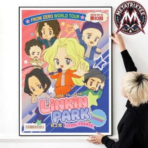FZ 2026 Tour Lyon Poster Artist pplpleasr Linkin Park Spain At Groupama Stadium On June 16th 2026 High-Quality Poster Canvas