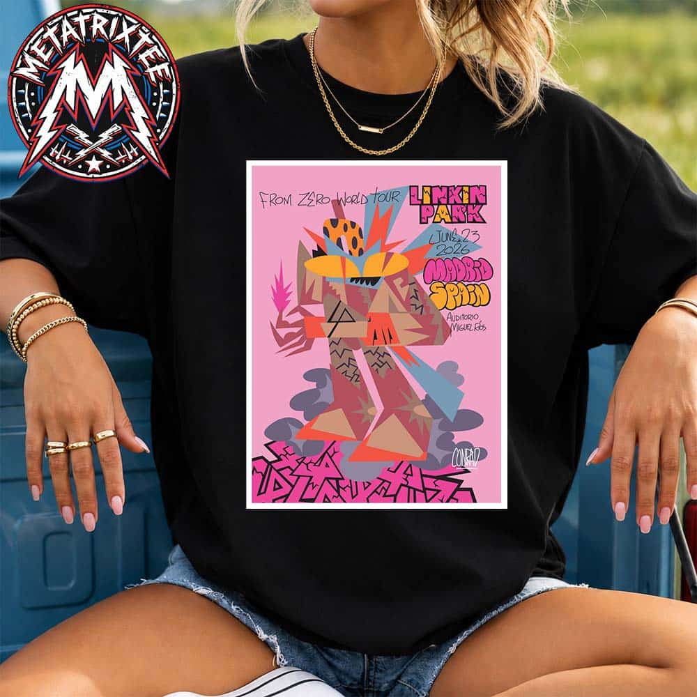FZ 2026 Tour Madrid Poster Artist Conrad Florez Linkin Park Spain At Auditorio Miguel Rios On June 23rd 2026 Classic T-Shirt FZ 2026 Tour Madrid Poster Artist Conrad Florez Linkin Park Spain At Auditorio Miguel Rios On June 23rd 2026 Classic T-Shirt