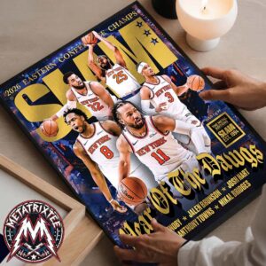 Gold Metal SLAM 262 New York Knicks Magazine Year Of The Dawgs Cover 2026 Eastern Conference Champs Gallery-Style Poster Canvas