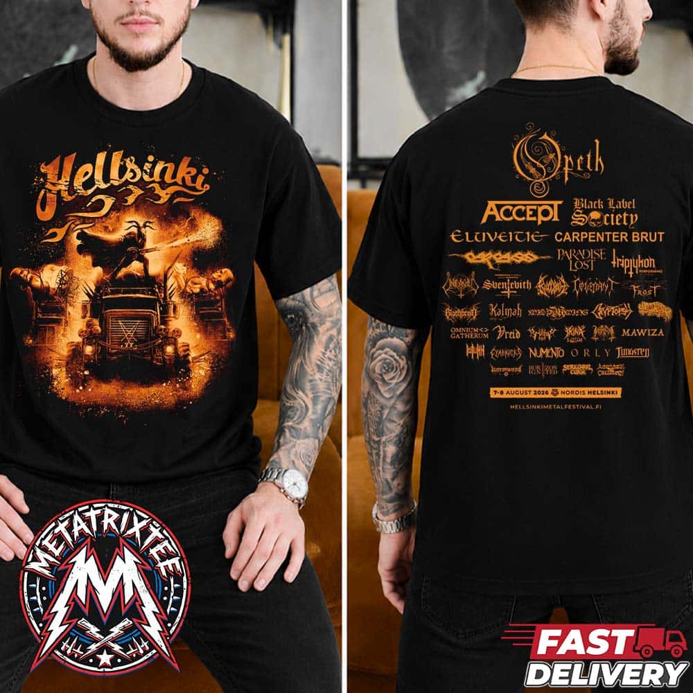 Hellsinki Metal Festival 2026 Merch Truck Event 2026 Tee At The Helsinki Ice Hall In Finland On August 7-8 2026 Short T-Shirt Hellsinki Metal Festival 2026 Merch Truck Event 2026 Tee At The Helsinki Ice Hall In Finland On August 7-8 2026 Short T-Shirt
