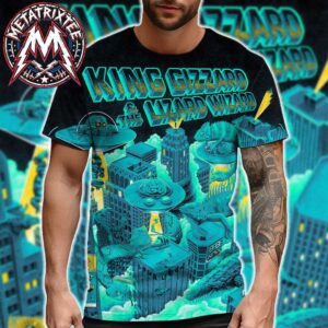 King Gizzard And the Lizard Wizard 2026 Forest Hills Stadium Poster Green For August 21st And 22nd In Queens NY All Over Print Shirt