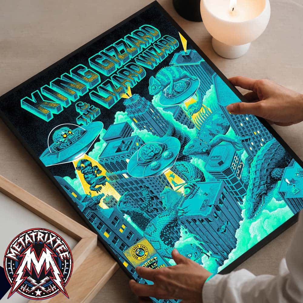 King Gizzard And the Lizard Wizard 2026 Forest Hills Stadium Poster Green For August 21st And 22nd In Queens NY Premium Poster Canvas King Gizzard And the Lizard Wizard 2026 Forest Hills Stadium Poster Green For August 21st And 22nd In Queens NY Premium Poster Canvas