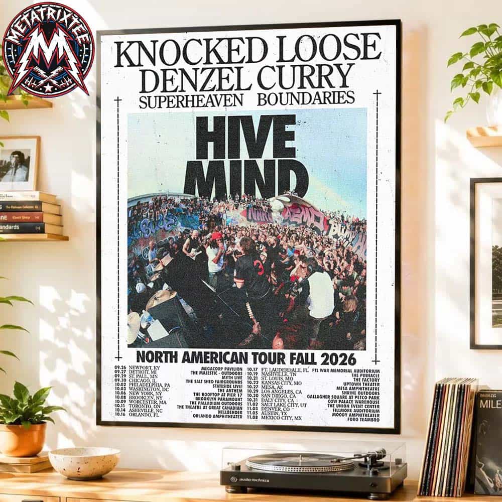 Knocked Loose Hive Mind North American Tour Fall 2026 Cities List With Denzel Curry Superheaven And Boundaries High-Quality Poster Canvas Knocked Loose Hive Mind North American Tour Fall 2026 Cities List With Denzel Curry Superheaven And Boundaries High-Quality Poster Canvas