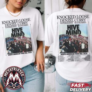 Knocked Loose Hive Mind North American Tour Fall 2026 Cities List With Denzel Curry Superheaven And Boundaries White Short T-Shirt
