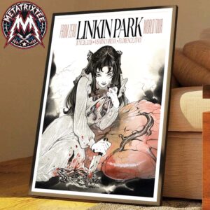 Linkin Park Florence Italy FZ 2026 Tour Poster Artist Peach Momoko On June 26th 2026 At Visarno Arena Durable Poster Canvas