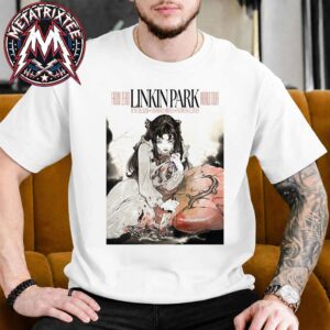 Linkin Park Florence Italy FZ 2026 Tour Poster Artist Peach Momoko On June 26th 2026 At Visarno Arena White Short T-Shirt