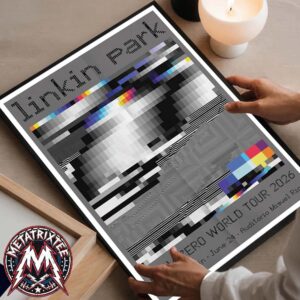 Linkin Park Madrid Spain FZ 2026 Tour Poster Artist Felipe Pantone On June 24th 2026 At Auditorio Miguel Rios Premium Poster Canvas