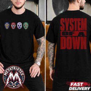 Mercadorama 2026 X System Of A Down CDMX Pop-Up Mask Logo Tee Cover For May 27 And 28 Two Sided T-Shirt