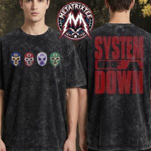 Mercadorama 2026 X System Of A Down CDMX Pop-Up Mask Logo Tee Cover For May 27 And 28 Washed T-Shirt