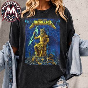 Metallica Athens Zeus Electric Chair Main Poster Event At Olympic Stadium M72 Athens Greece On Saturday May 9th 2026 Vintage Washed T-Shirt