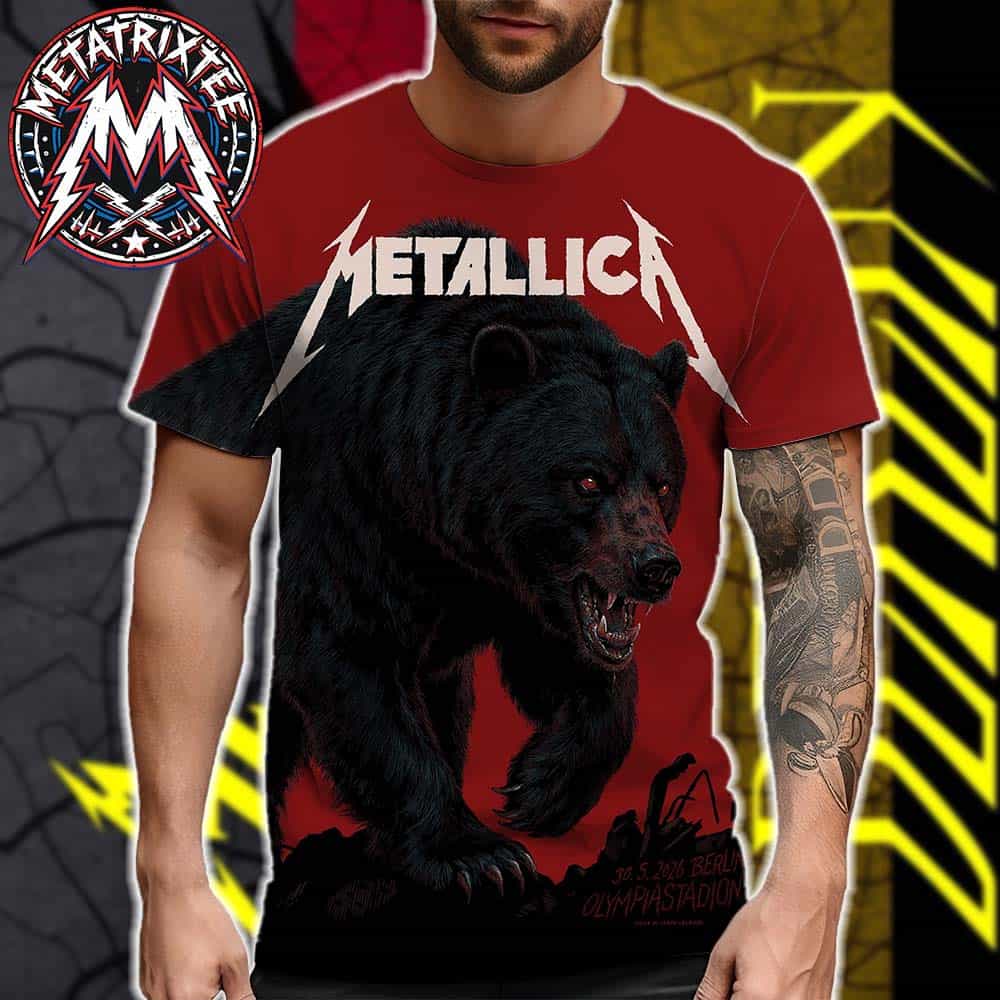 Metallica M72 Berlin Main Show Poster Bear By Philip Janta In Berlin Germany On May 30 2026 At Olympiastadion All Over Print Shirt Metallica M72 Berlin Main Show Poster Bear By Philip Janta In Berlin Germany On May 30 2026 At Olympiastadion All Over Print Shirt