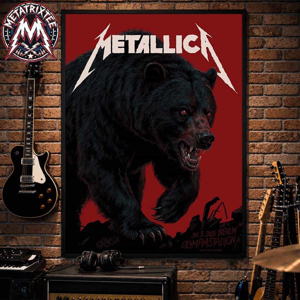 Metallica M72 Berlin Main Show Poster Bear By Philip Janta In Berlin Germany On May 30 2026 At Olympiastadion Poster Canvas Metallica M72 Berlin Main Show Poster Bear By Philip Janta In Berlin Germany On May 30 2026 At Olympiastadion Poster Canvas