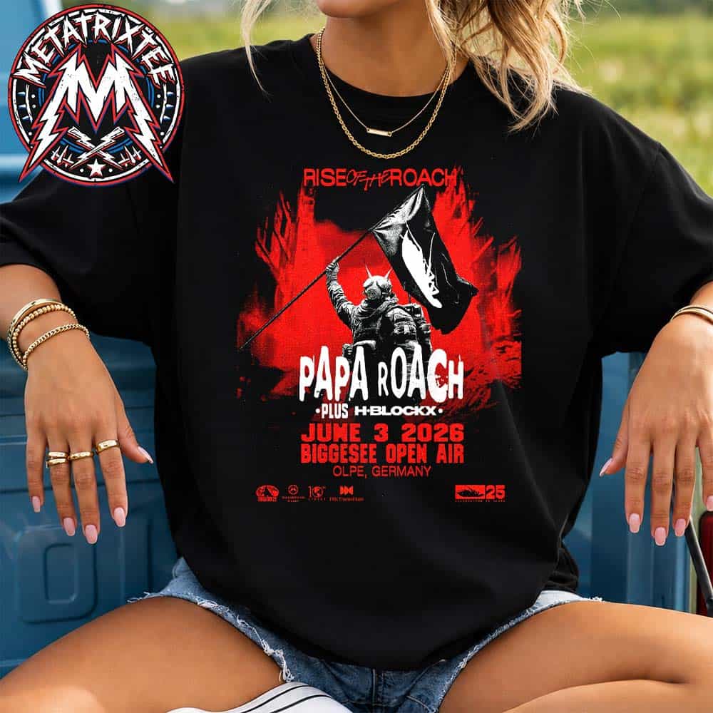 Olpe Germany Papa Roach Poster For Biggesee Open Air On June 3 Rise of The Roach Tour 2026 Vintage T-Shirt Olpe Germany Papa Roach Poster For Biggesee Open Air On June 3 Rise of The Roach Tour 2026 Vintage T-Shirt