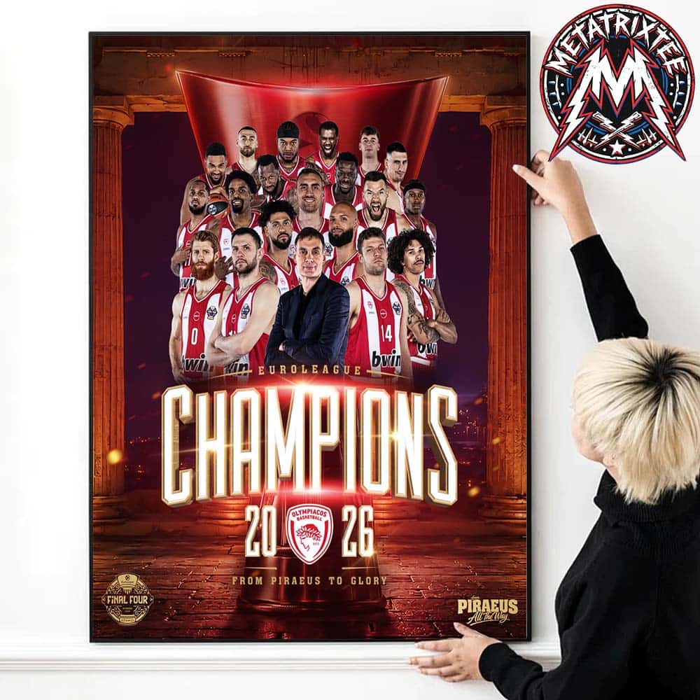 Olympiacos Piraeus Basketball Named To 2026 Euroleague Champions Gallery-Style Poster Canvas Olympiacos Piraeus Basketball Named To 2026 Euroleague Champions Gallery-Style Poster Canvas