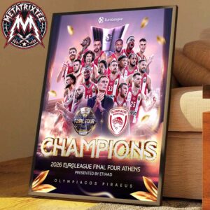 Olympiacos Piraeus Have Been Crowned The 2026 EuroLeague Champions Premium Poster Canvas