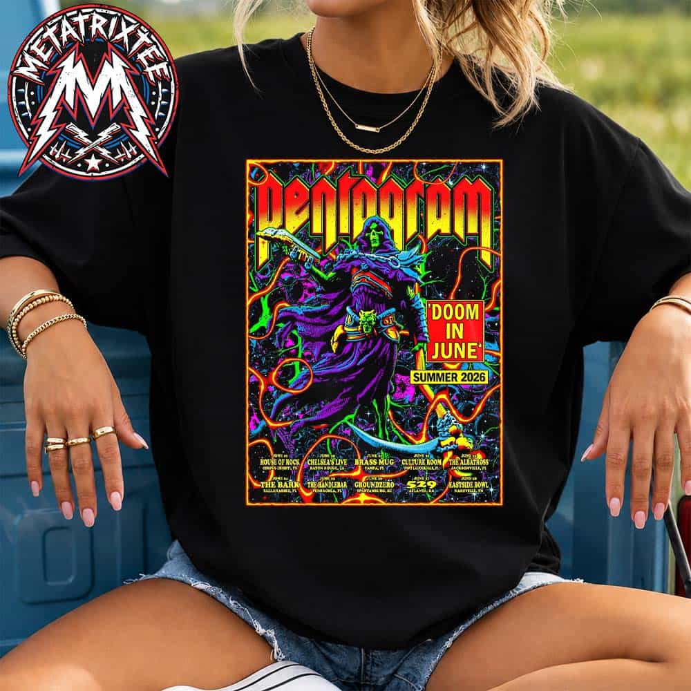 Pentagram Doom In June Summer 2026 Tour Dates List For June 19 To June 28 Black Unisex T-Shirt Pentagram Doom In June Summer 2026 Tour Dates List For June 19 To June 28 Black Unisex T-Shirt
