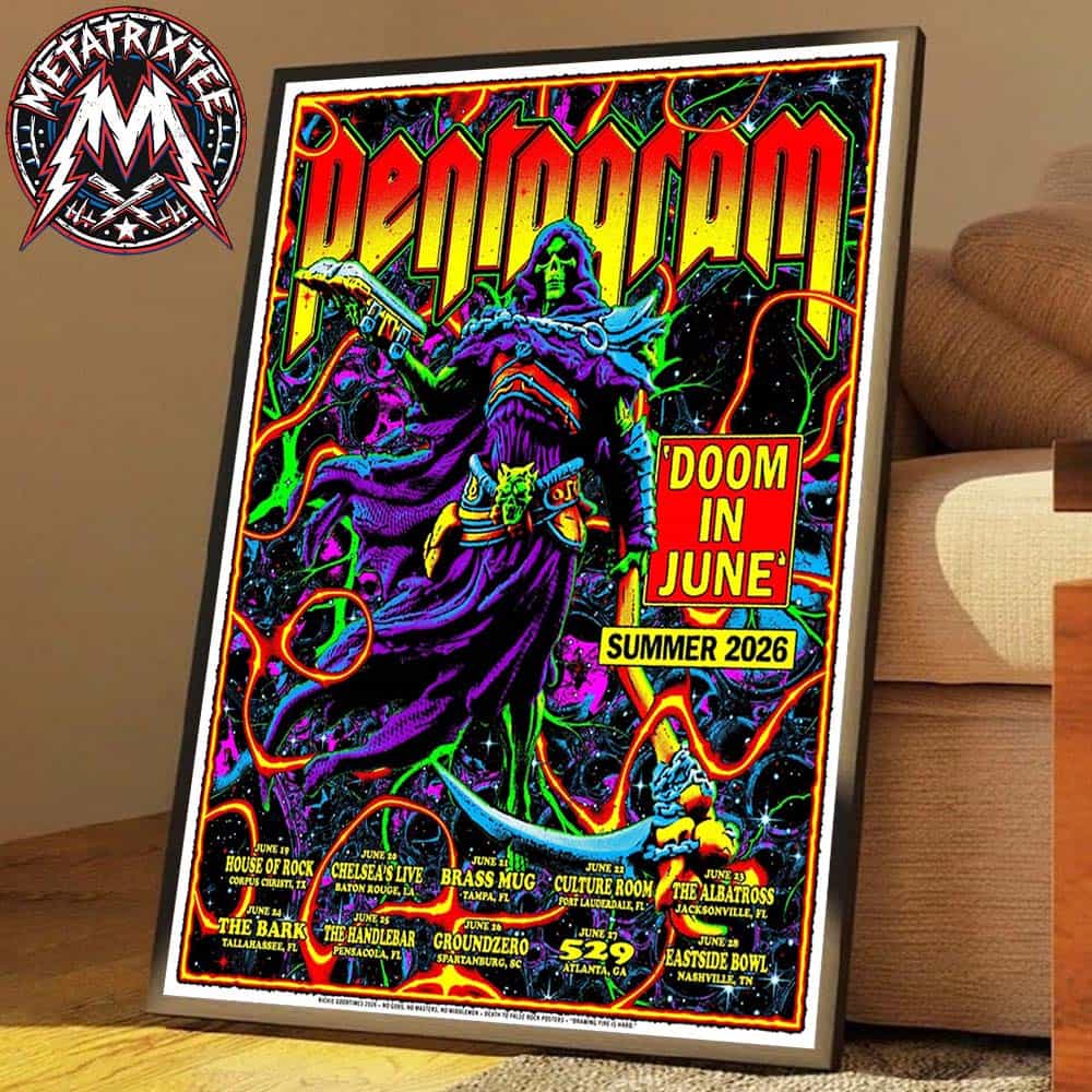 Pentagram Doom In June Summer 2026 Tour Dates List For June 19 To June 28 Gallery-Style Poster Canvas Pentagram Doom In June Summer 2026 Tour Dates List For June 19 To June 28 Gallery-Style Poster Canvas