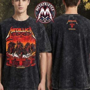 Pop-Up M72 Bucharest Merch Maxx242 Tee Metallica On May 13th 2026 At Arena Nationala In Bucharest Romania Black Washed T-Shirt