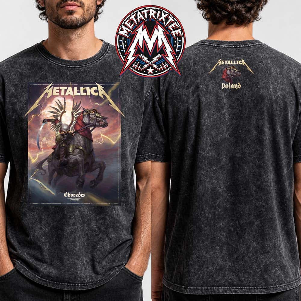 Pop-Up M72 Chorzow Event Jakub Jagado Tee Metallica For Stadion Slaski On May 19th 2026 In Chorzow Poland Washed T-Shirt Pop-Up M72 Chorzow Event Jakub Jagado Tee Metallica For Stadion Slaski On May 19th 2026 In Chorzow Poland Washed T-Shirt