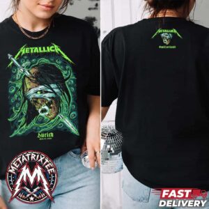 Pop-Up M72 Zurich Event Mark Richards Tee Metallica On May 27 2026 At Stadion Letzigrund In Zurich Switzerland Two Sided Black T-Shirt
