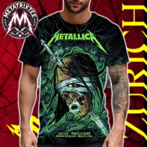Pop-Up M72 Zurich Poster Art Mark Richards Metallica On May 27 2026 At Stadion Letzigrund In Zurich Switzerland All Over Print Shirt