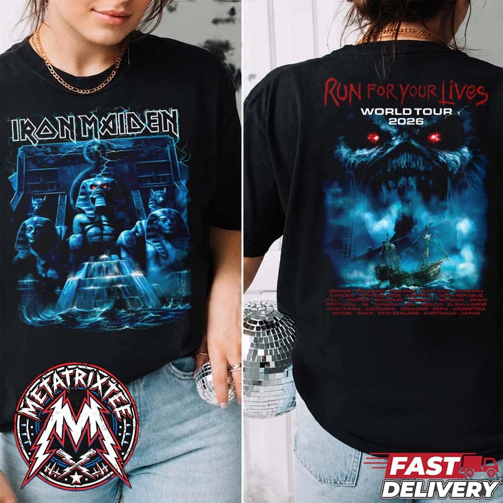 Powerslave Mariner 2026 Tour Tee Iron Maiden 50th Anniversary World Tour 2026 Black Short T-Shirt Powerslave Mariner 2026 Tour Tee Iron Maiden 50th Anniversary World Tour 2026 Black Short T-Shirt
