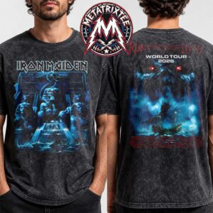Powerslave Mariner 2026 Tour Tee Iron Maiden 50th Anniversary World Tour 2026 Two Sided Washed T-Shirt