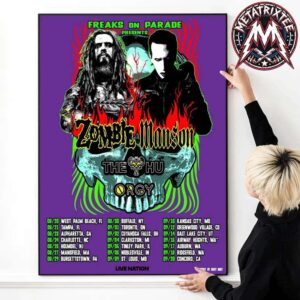 Rob Zombie With Marilyn Manson 2026 North American Tour Cities List Freaks On Parade Presents Poster Canvas
