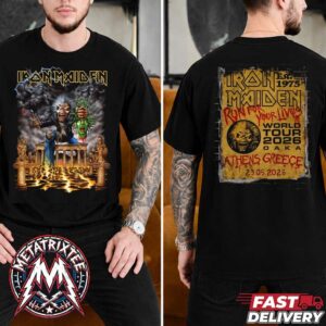 Run For Your Lives 2026 Tour Greece Tee Iron Maiden Athens On May 23 2026 At The OAKA Two Sided Print Short T-Shirt