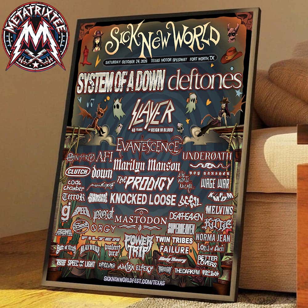 Sick New World Festival 2026 Texas Poster Lineup For Fort Worth On October 24 2026 At Texas Motor Speedway Poster Canvas Sick New World Festival 2026 Texas Poster Lineup For Fort Worth On October 24 2026 At Texas Motor Speedway Poster Canvas