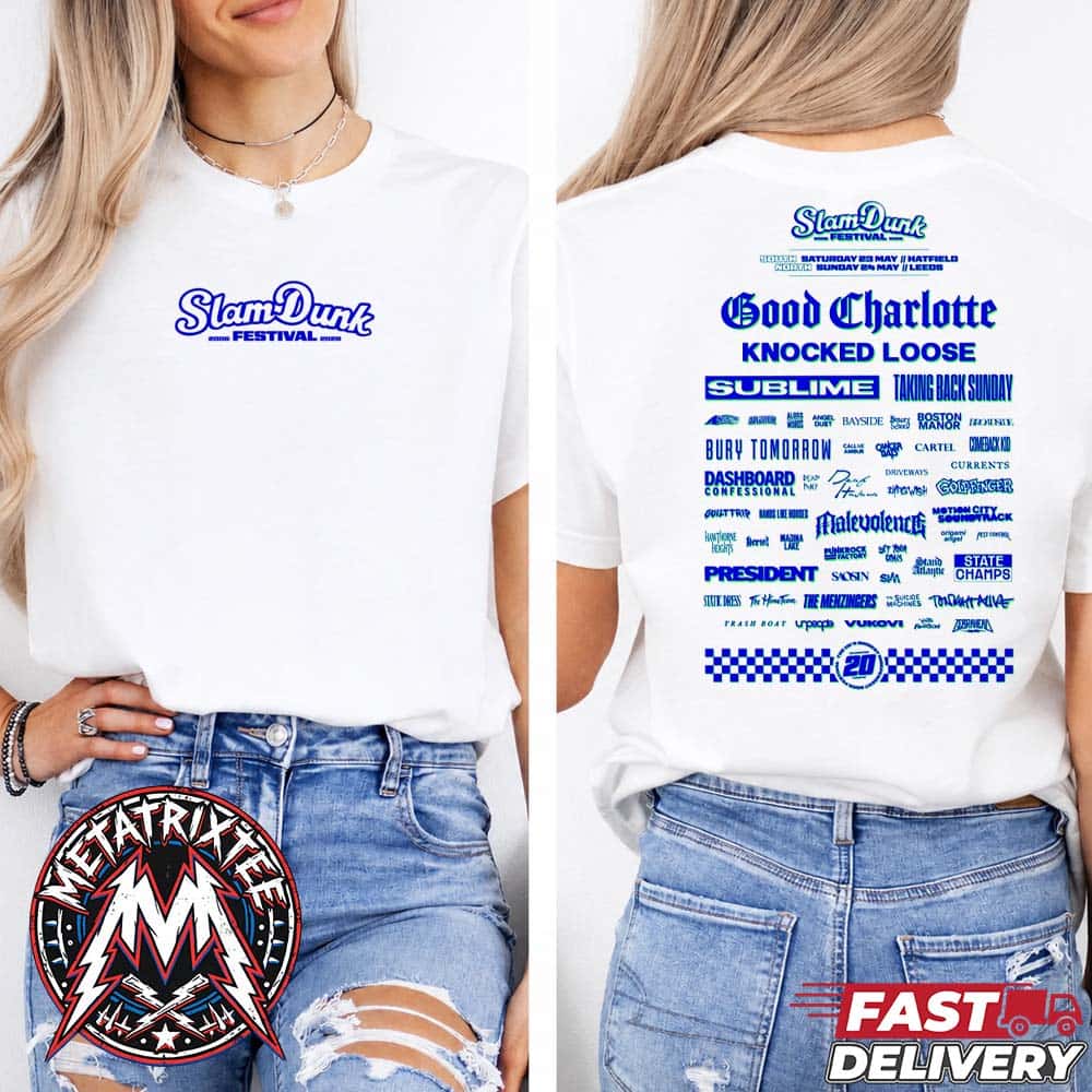 Slam Dunk Festival 2026 SDF26 Lineup Tee For South And North May 23rd And 24th 2026 White T-Shirt Slam Dunk Festival 2026 SDF26 Lineup Tee For South And North May 23rd And 24th 2026 White T-Shirt
