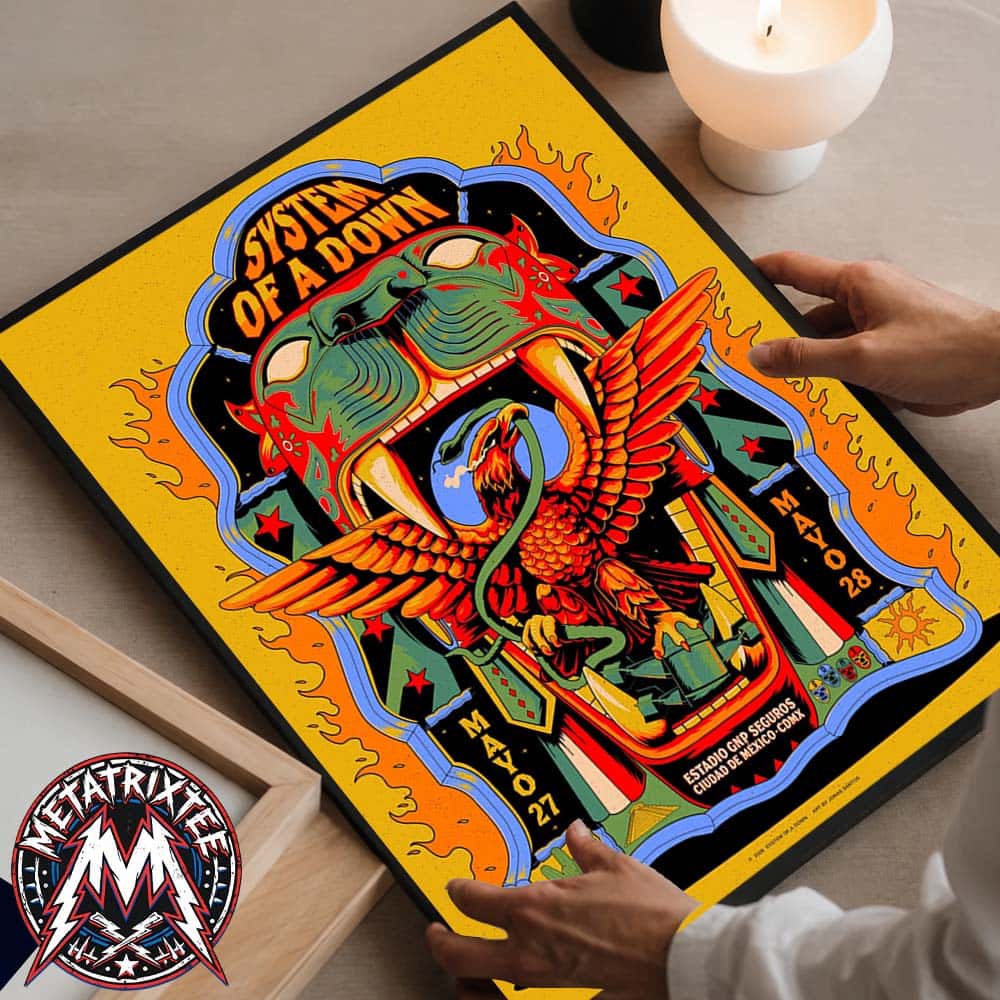 System Of A Down CDMX Pop-Up Poster By Jonas Santos At Estadio GNP Seguros For May 27 And 28 2026 Poster Canvas System Of A Down CDMX Pop-Up Poster By Jonas Santos At Estadio GNP Seguros For May 27 And 28 2026 Poster Canvas