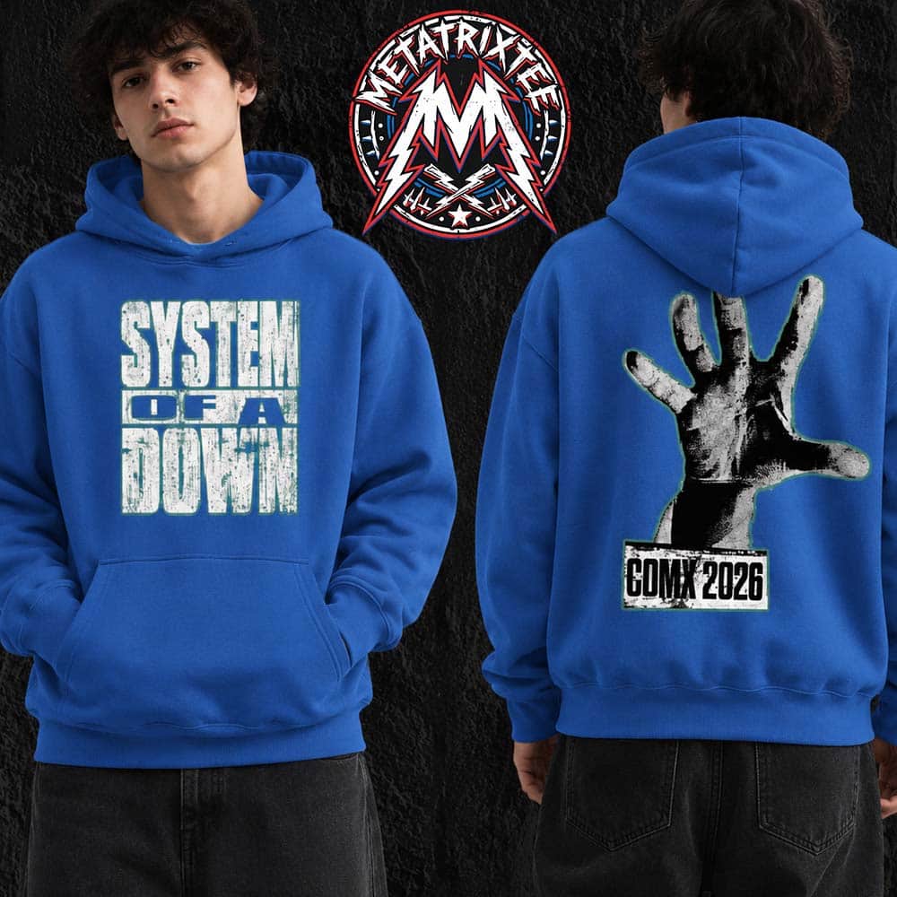 System Of A Down x Mercadorama 2026 CDMX Pop-Up Tee Mexico 2026 On May 27 And 28 2026 Blue Hoodie T-Shirt System Of A Down x Mercadorama 2026 CDMX Pop-Up Tee Mexico 2026 On May 27 And 28 2026 Blue Hoodie T-Shirt