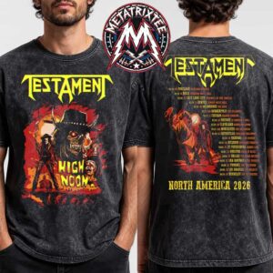 Testament Merch High Noon Tee Spring 2026 North America Tour Black Washed T-Shirt