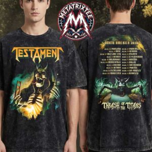 Testament Merch Thrash Of The Titans Tee Spring 2026 North America Tour Black Washed T-Shirt
