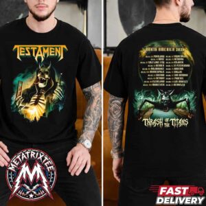Testament Merch Thrash Of The Titans Tee Spring 2026 North America Tour Two Sided Short T-Shirt