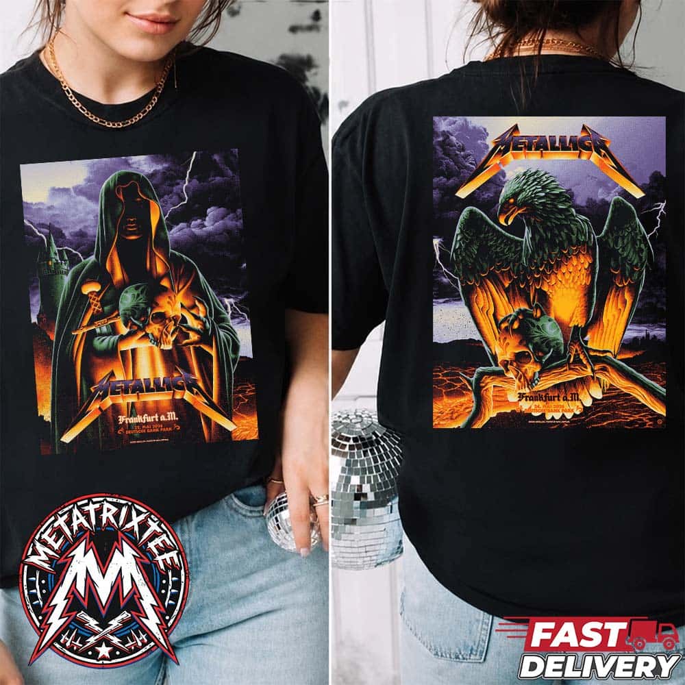 Two Night M72 Frankfurt Poster Metallica At Deutsche Bank Park On May 22nd and 24th 2026 In Frankfurt Germany T-Shirt Two Night M72 Frankfurt Poster Metallica At Deutsche Bank Park On May 22nd and 24th 2026 In Frankfurt Germany T-Shirt