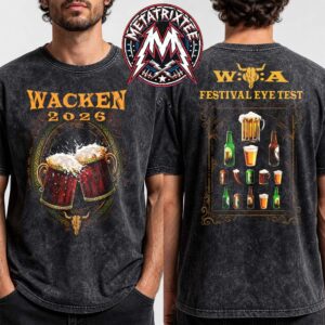 Wacken Open Air Festival 2026 Beer Check Tee For Festival Eye Test 35th Anniversary On July 29 To August 1 2026 Washed T-Shirt