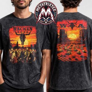 Wacken Open Air Festival 2026 Desert Crowd 2026 Tee For 35th Anniversary On July 29 To August 1 2026 Black Washed T-Shirt