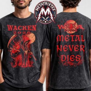 Wacken Open Air Festival 2026 Metal never dies Tee For 35th Anniversary On July 29 To August 1 2026 Black Washed T-Shirt
