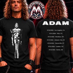 Adam Lambert Merch ADAM Album Release Tour 2026 Tee For July 10 To July 23 Two Sided Black T-Shirt