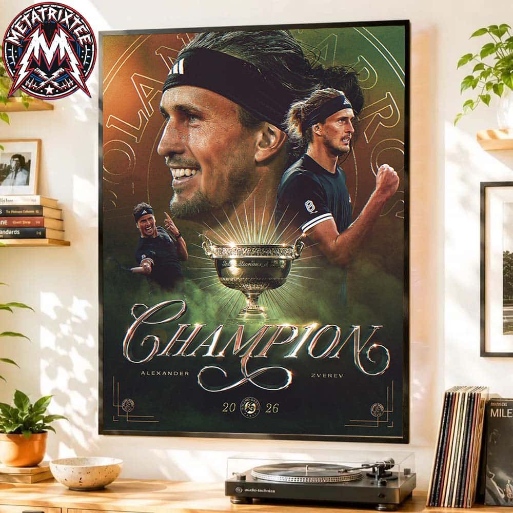 Alexander Zverev Claimed His Maiden Grand Slam Title By Winning The 2026 French Open Roland-Garros Poster Canvas Alexander Zverev Claimed His Maiden Grand Slam Title By Winning The 2026 French Open Roland-Garros Poster Canvas