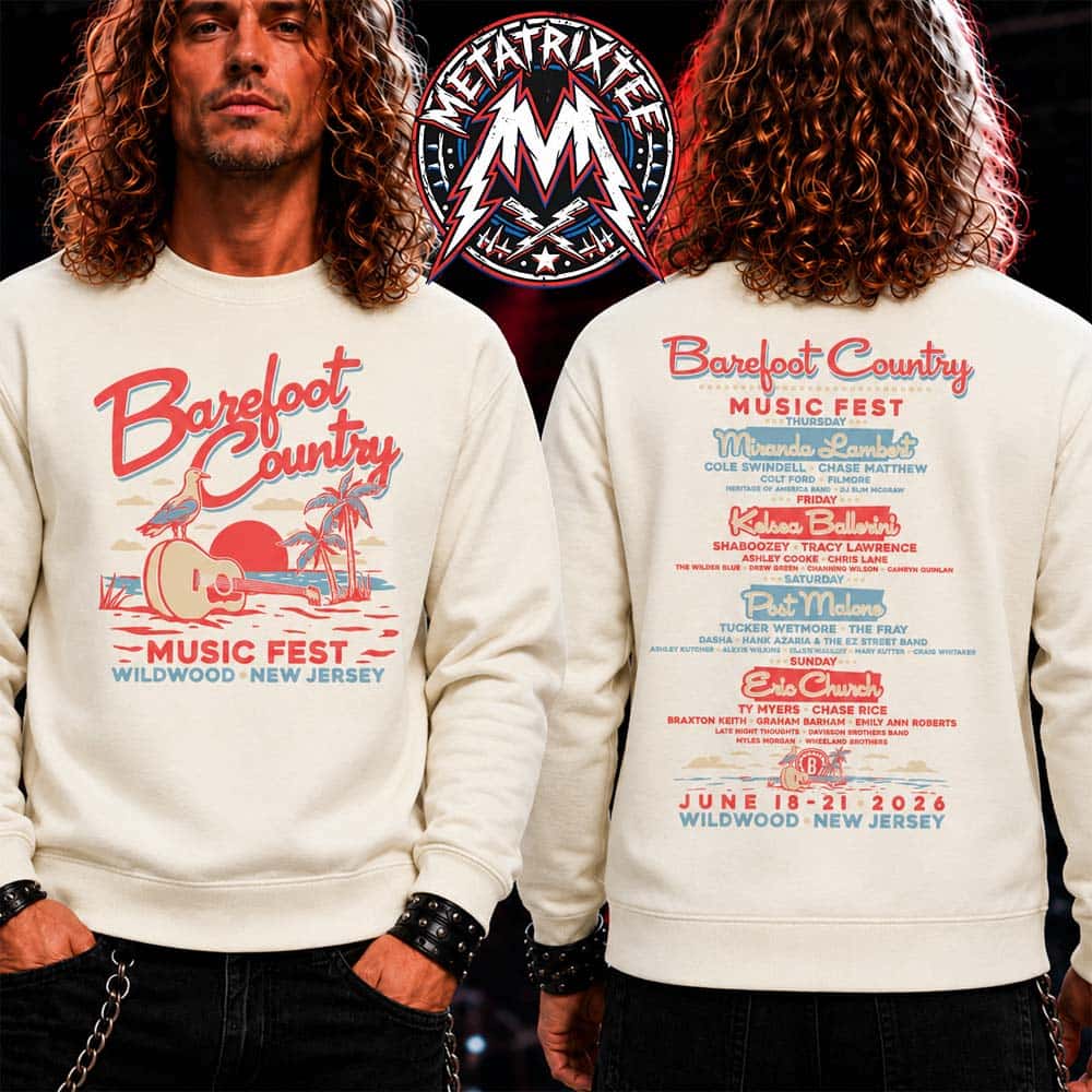 BCMF26 Puff Seagull For Barefoot Country Music Fest 2026 In Wildwood NJ On June 18-21 Crewneck Hoodie T-Shirt BCMF26 Puff Seagull For Barefoot Country Music Fest 2026 In Wildwood NJ On June 18-21 Crewneck Hoodie T-Shirt